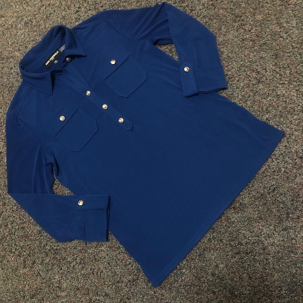 Karl Lagerfeld Half Button Blouse